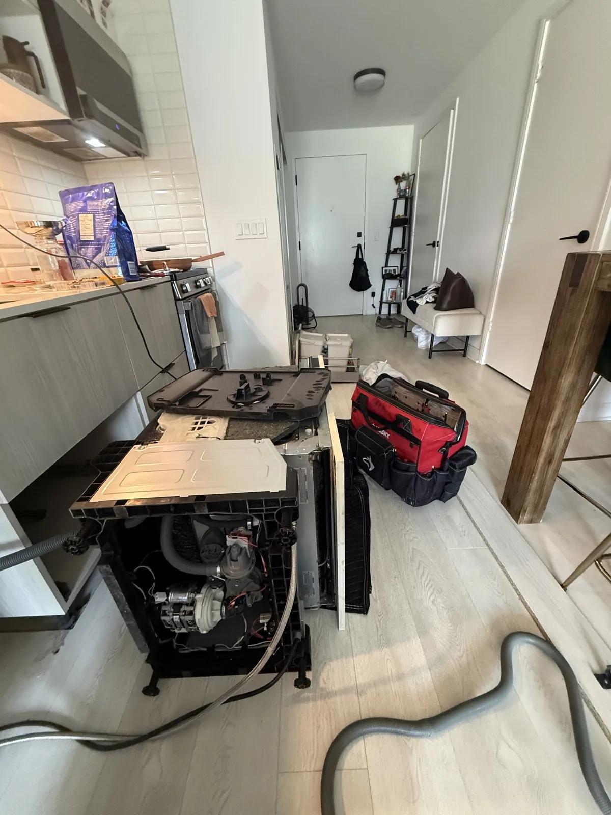 Bosch dishwasher removed for repair