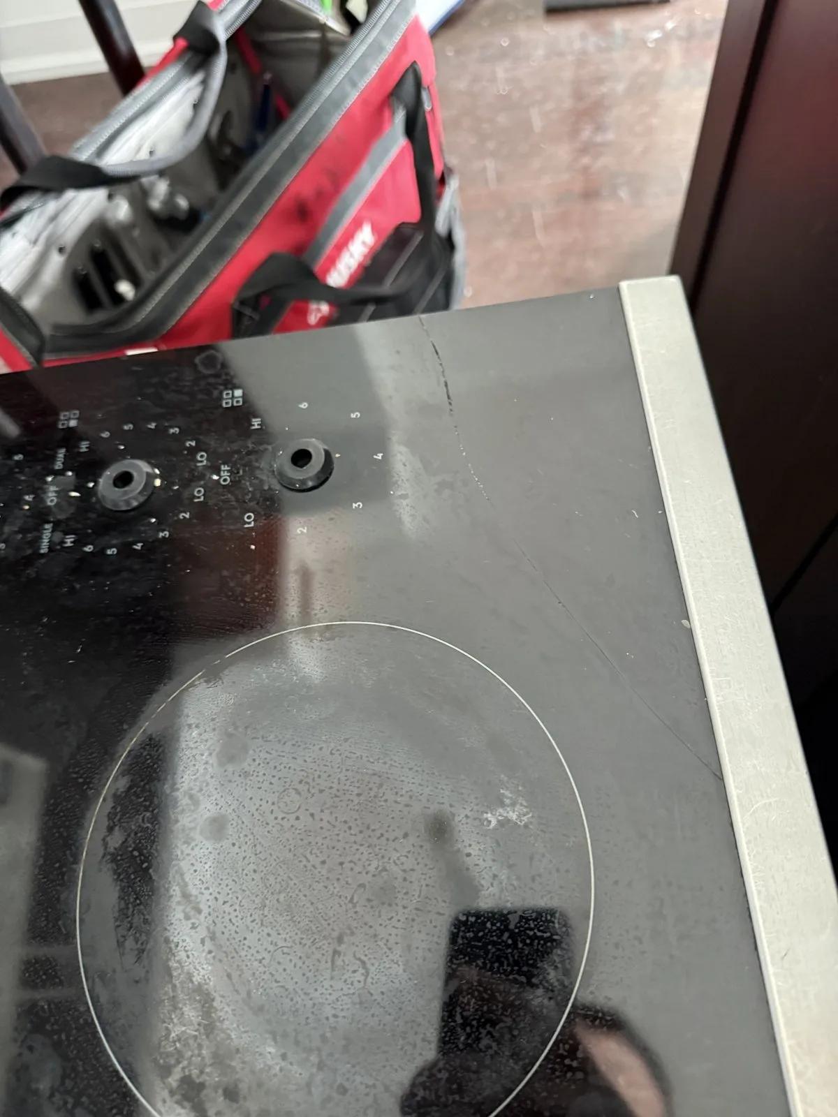 Cooktop glass burn mark repair