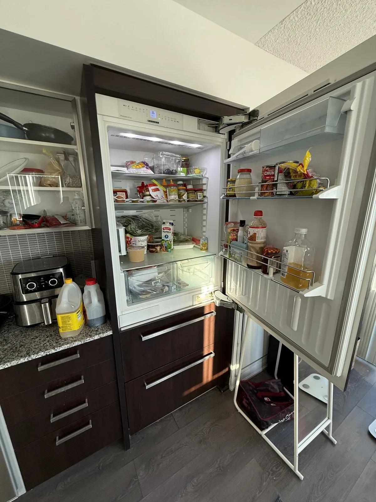 Refrigerator repaired and restocked in Toronto kitchen