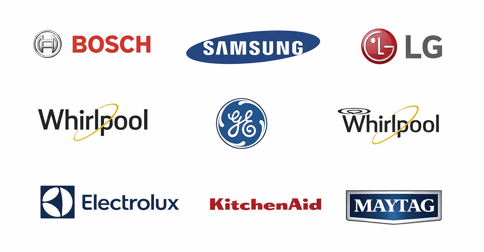 Appliance brands we service